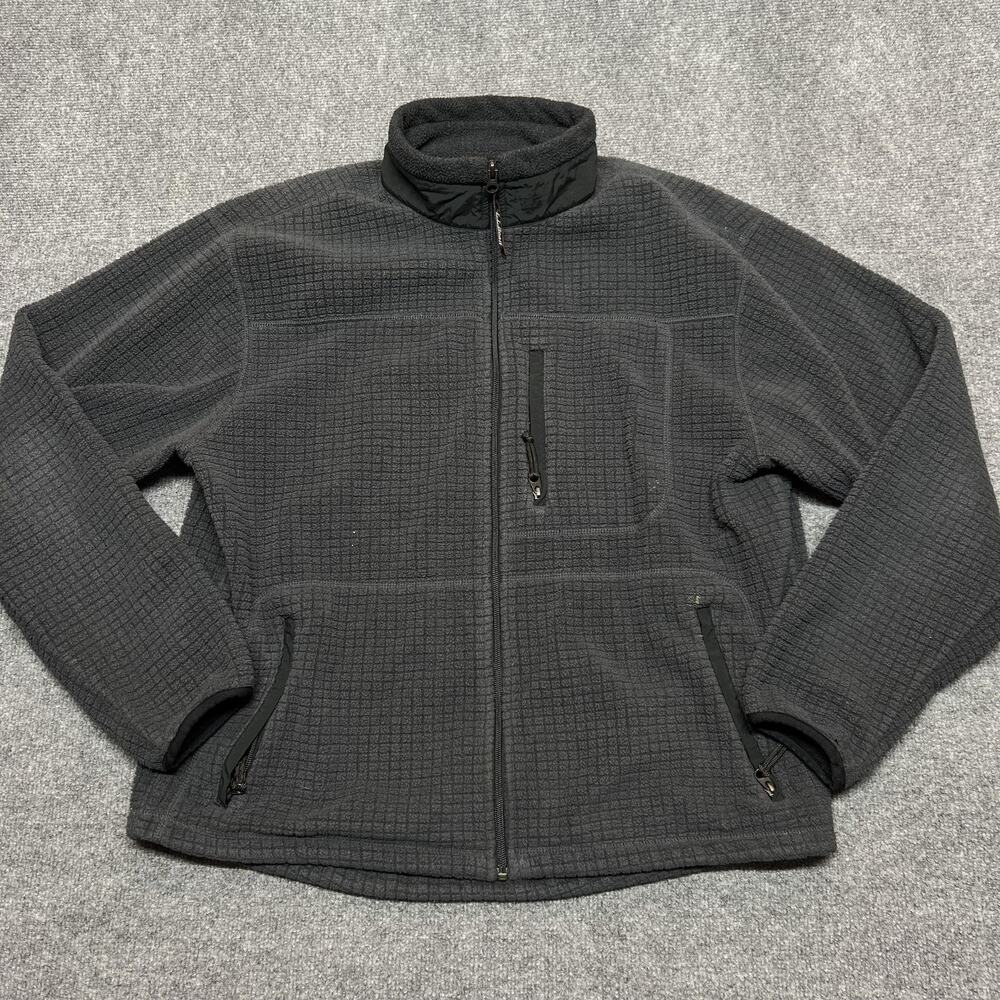 L.L. Bean Jacket Mens L Gray Fleece Full Zip Collared Thermal Outdoor Hiking